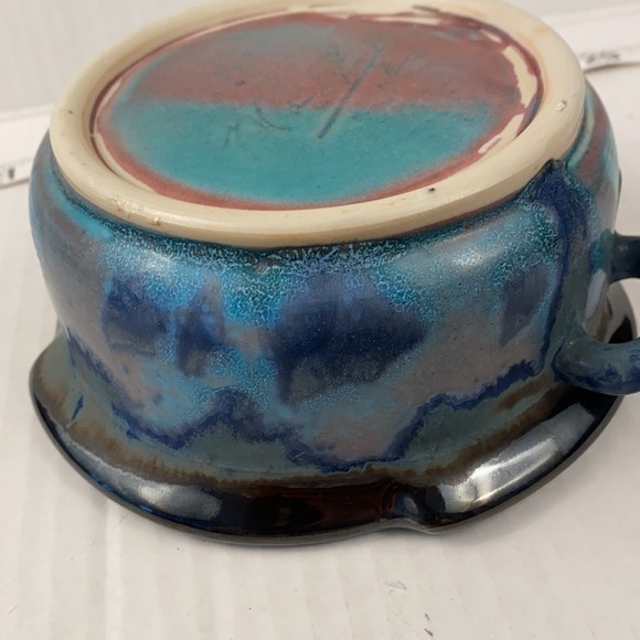 pottery bowl art serving decor ceramic artist signed - Picture 11 of 11